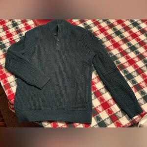Banana Republic Men's Teal Knit Turtleneck Sweater